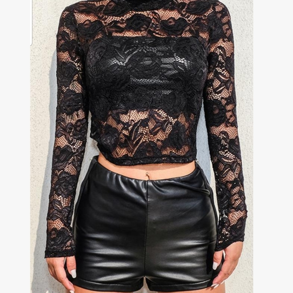 Sheer Lace Crop Top; Revolve Style Date Night
